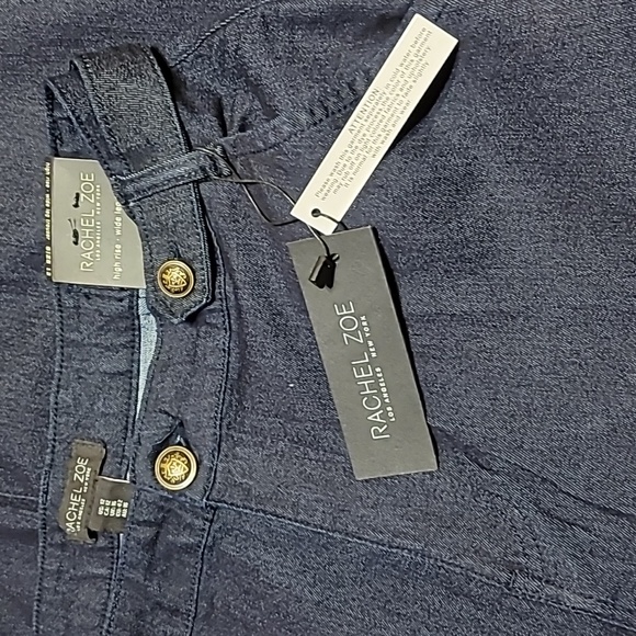 D. Jeans Women's Rinse High Waisted Wide Leg Trousers With Side Tabs - Picture 6 of 7